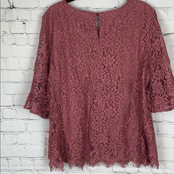 Nanette Lepore Pink Lace Blouse Size Large NWT - Picture 6 of 7